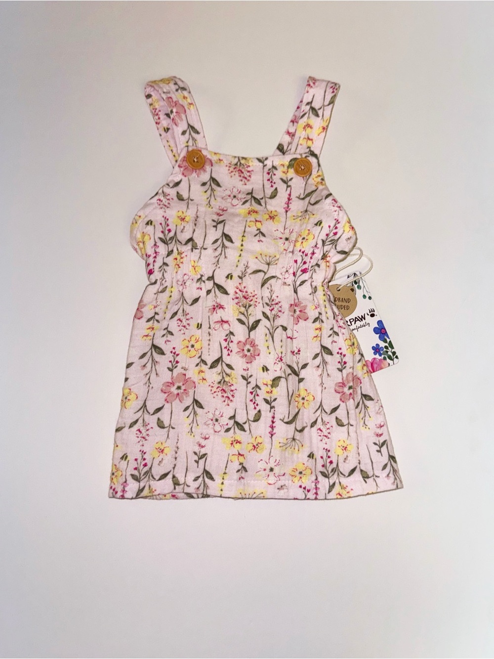 BearPaw Pink Floral Pinafore Outfit - Picture 2 of 3